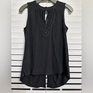 #8)  Pale Sky lace trimmed sleeveless top. Excellent condition